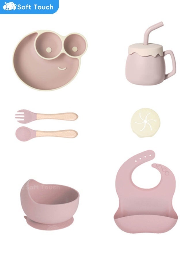 Soft Touch 7 Pcs Baby Feeding Set Silicone Toddler Self Feeding Set Toddler Led Weaning Utensils Set - Image 1